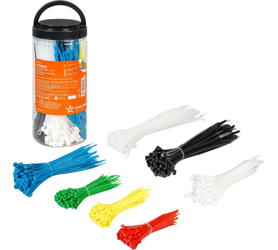 Изображение товара Кабельные стяжки Airline нейлон, цвет., 650 шт. ADTC002