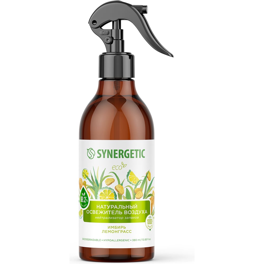 Изображение товара Освежитель воздуха SYNERGETIC Имбирь и лемонграсс 380 мл для свежести и нейтрализации запахов