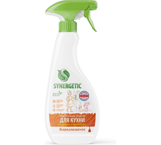 Изображение товара Универсальное средство для кухонных поверхностей SYNERGETIC Мандарин и лемонграсс 500 мл 106053