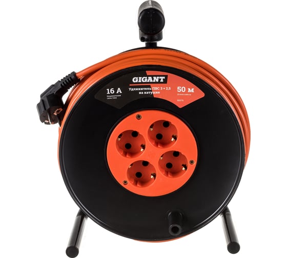 Изображение товара Удлинитель Gigant ПВС 3x2,5 50м на катушке 80076