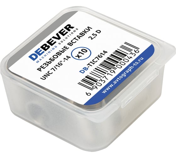 Изображение товара Резьбовые вставки DeBever UNC 7/16"-14, 1.5D, 10 предметов DB-TIC7614