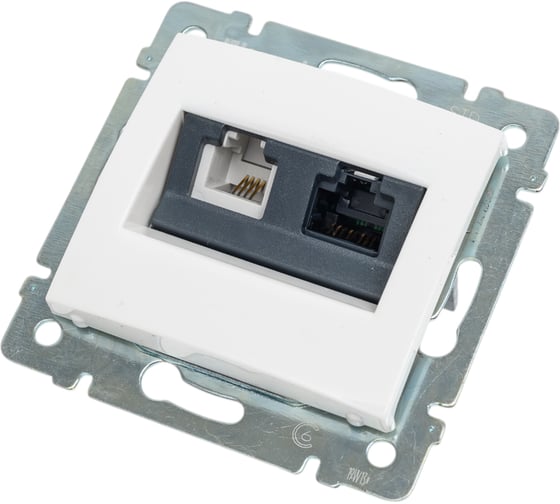 Изображение товара Розетка Legrand двойная RJ11+RJ45 категория 6 UTP Legrand Valena белый 695339