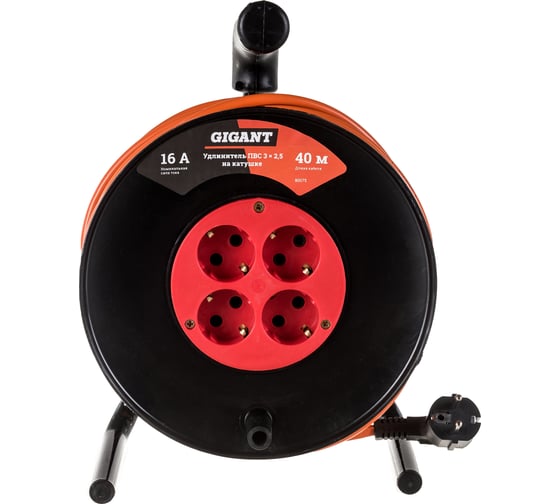 Изображение товара Удлинитель Gigant ПВС 3x2,5 40м на катушке 80075