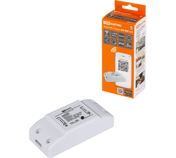 Изображение товара Умное реле TDM ELECTRIC Wi-Fi ВФ-МК1-01 (10 А, 1 канал, IP20) SQ2603-0001