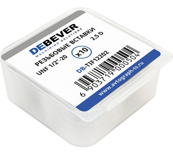 Изображение товара Резьбовые вставки DeBever UNF 1/2"-20, 2.5D, 10 предметов DB-TIF12202