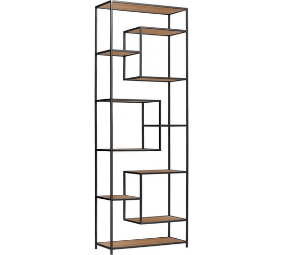 Изображение товара Стеллаж GreenWeen OLIVIA, черный, ЛДСП Робиния, 1950x700x300 GW-OLIVIA-B-L-R