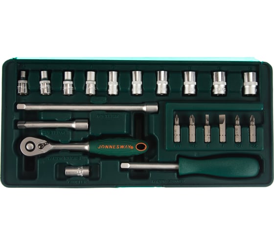 Изображение товара Набор торцевых головок (1/4"DR; 4-13 мм; 21 предмет) Jonnesway S04H2721S