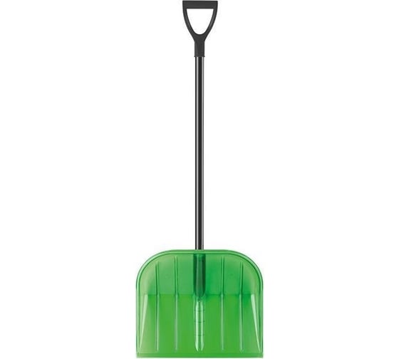 Изображение товара Лопата для уборки снега FIT Гранд средняя, поликарбонат, алюминиевый черенок, 460x400x1380 мм 68114