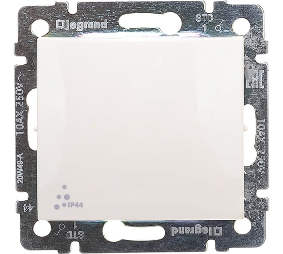 Изображение товара Выключатель Legrand одноклавишный IP44 Legrand Valena 10А 250В схема 1 безвинтовые зажимы слоновая кость 774101