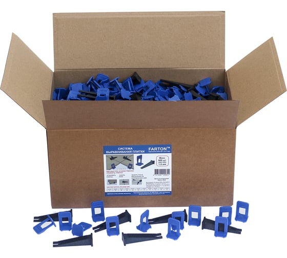 Изображение товара Система выравнивания плитки Микс КФ 800 шт, 1 мм Farton 100015