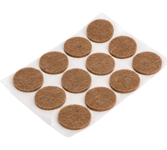 Изображение товара Самоклеящийся фетровый пункт Локри D24 мм, коричневый, 12 шт. 107092