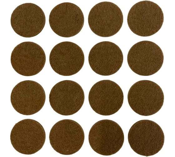 Изображение товара Самоклеящийся фетровый пункт Локри D28 мм, коричневый, 6 шт. 10710