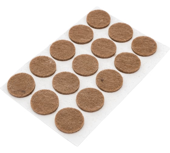 Изображение товара Самоклеящийся фетровый пункт Локри D20 мм, коричневый, 16 шт. 93762