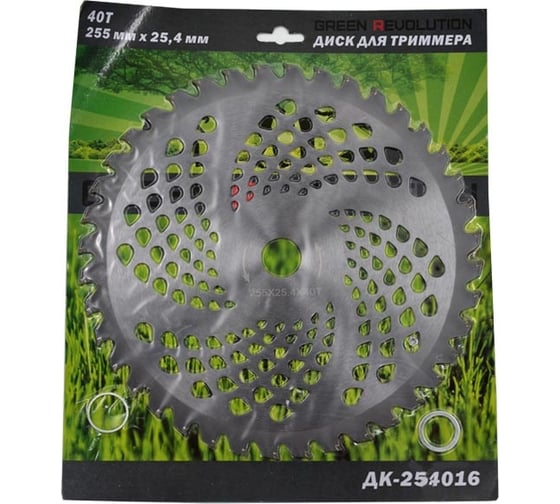 Изображение товара Диск пильный 255x25.4 мм, 40Z для триммеров GREEN REVOLUTION ДК-254016