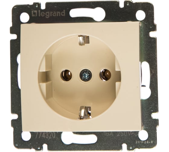 Изображение товара Розетка Legrand с заземлением Legrand Valena без шторок 16А 250В винтовые зажимы слоновая кость 695612