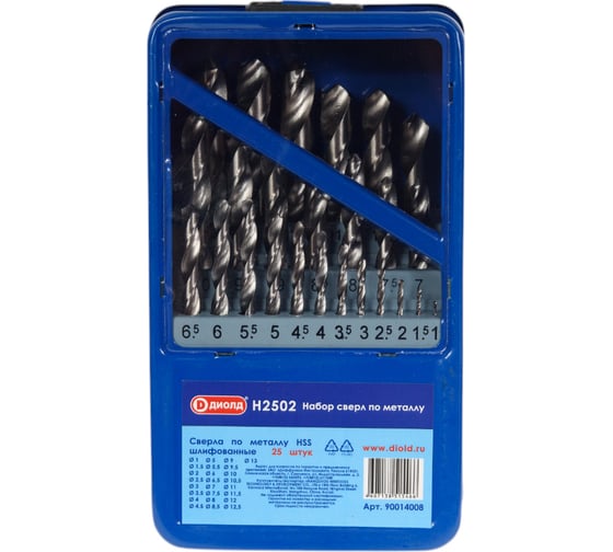 Изображение товара Набор свёрл Н 2502 25 шт ДИОЛД 90014008