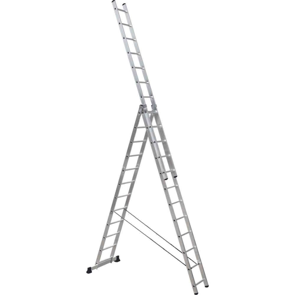 Алюминиевая трехсекционная лестница-стремянка SevenBerg лестница стремянка sevenberg 3x7 трехсекционная
