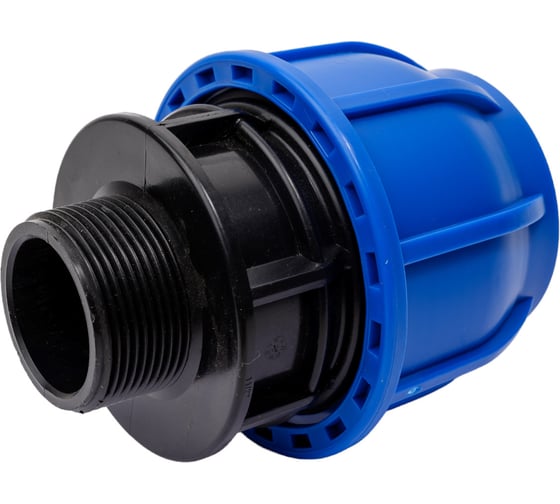 Изображение товара Компрессионная муфта TEBO ПНД нар. резьба 63x1.1/2" T-ПНД.М.5.63-112.CN