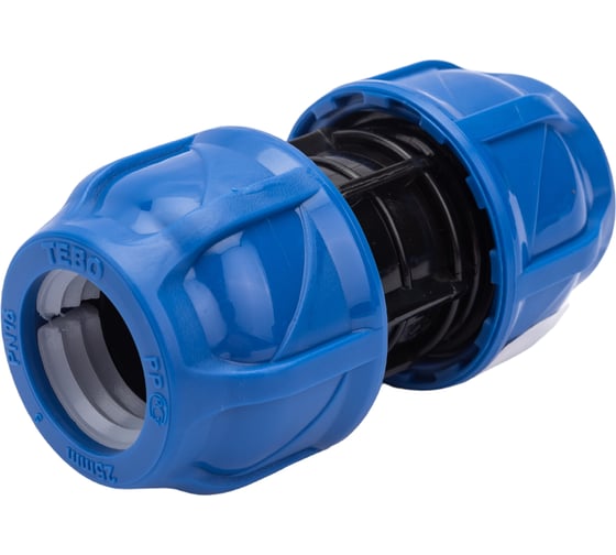 Изображение товара Компрессионная муфта TEBO ПНД соединительная 25x25 T-ПНД.М.0.25-25.CN