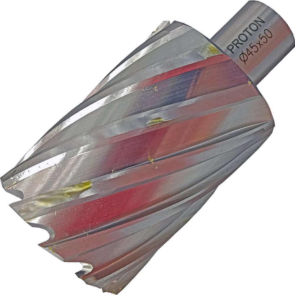 Изображение товара Сверло корончатое PROTON d45мм h50 быстрорежущая сталь Weldon 19