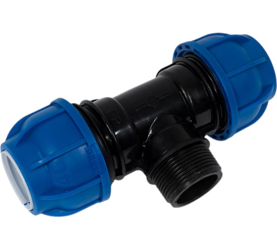 Изображение товара Компрессионный тройник TEBO ПНД нар. резьба 40x1.1/4" T-ПНД.Тр.5.40-114.CN