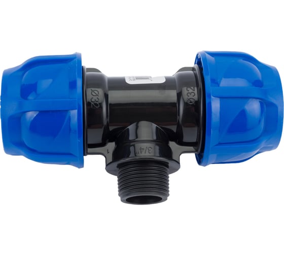 Изображение товара Компрессионный  тройник TEBO ПНД  нар. резьба 32x3/4" T-ПНД.Тр.5.32-34.CN