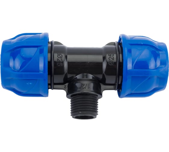 Изображение товара Компрессионный тройник TEBO ПНД нар. резьба 25x1/2" T-ПНД.Тр.5.25-12.CN