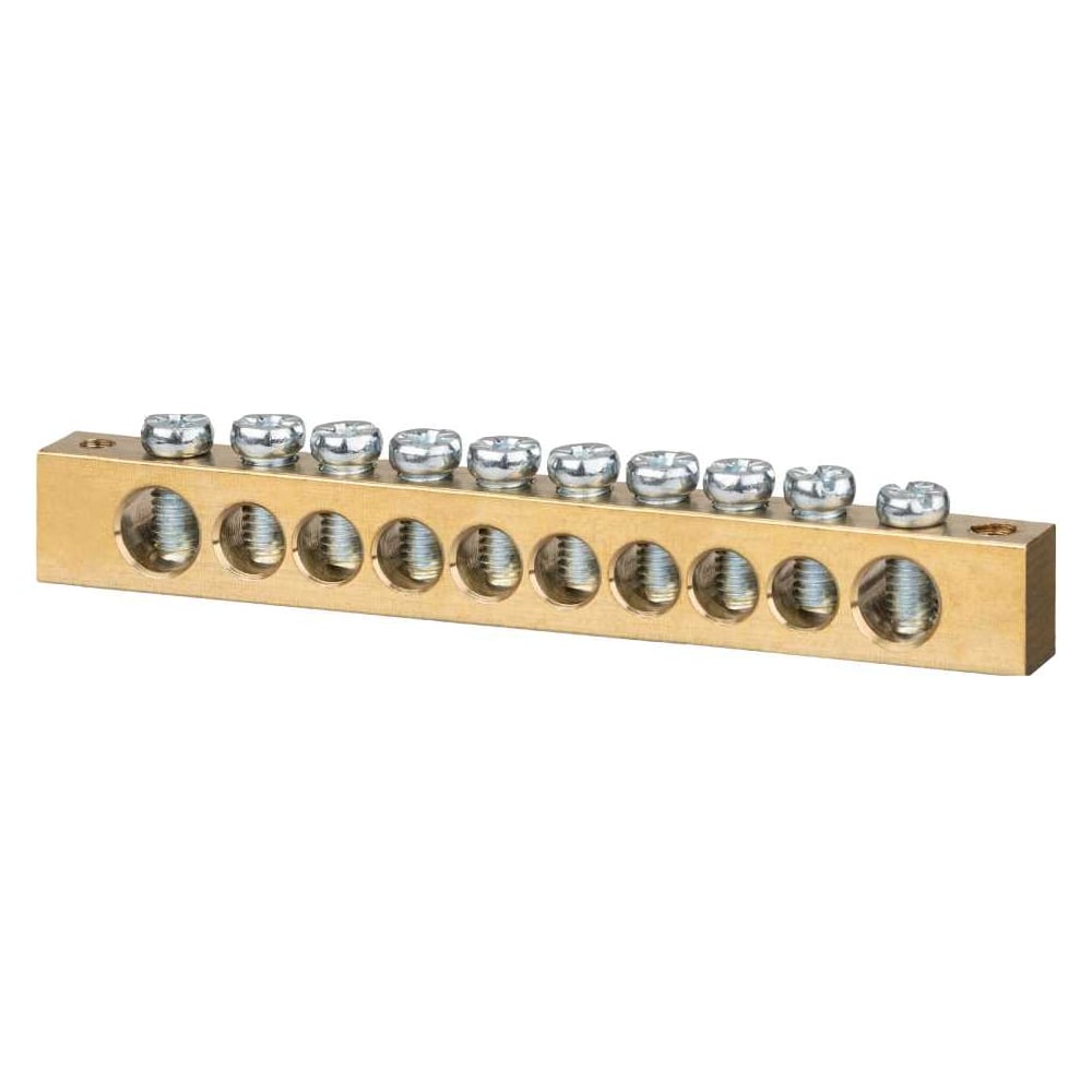 Шина TDM ELECTRIC N нулевая, 8x12 мм, 10/2, 10 групп, крепеж по краям SQ0801-0069