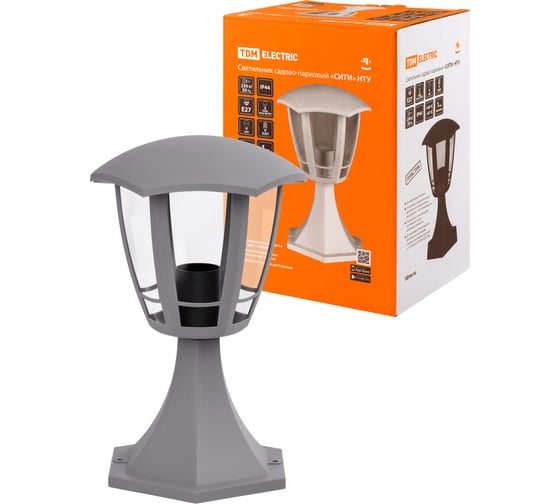 Изображение товара Светильник TDM ELECTRIC садово-парковый "СИТИ" НТУ 07-60-003 У1 6-ти гранник, напольный, серый SQ0330-1327