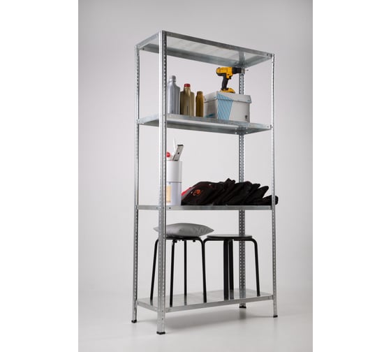 Изображение товара Стеллаж ООО ФУРАМА СТФЛ 2000x1000x500 мм, 4 полки, оцинкованный СТФЛц201050-4