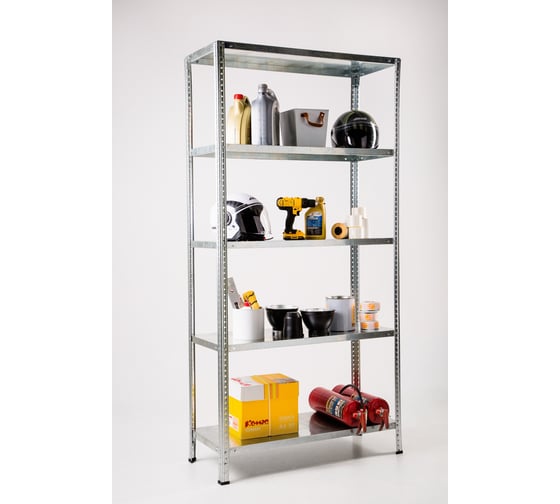 Изображение товара Стеллаж ООО ФУРАМА СТФЛ 2000x1000x500 мм, 5 полок, оцинкованный СТФЛц201050-5