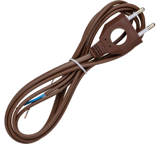 Изображение товара Шнур TDM ELECTRIC с плоской вилкой с вырезом ШУ04 ШВВП 2x0,75мм2 1,7 м. коричневый "ЭКО" SQ1305-0036