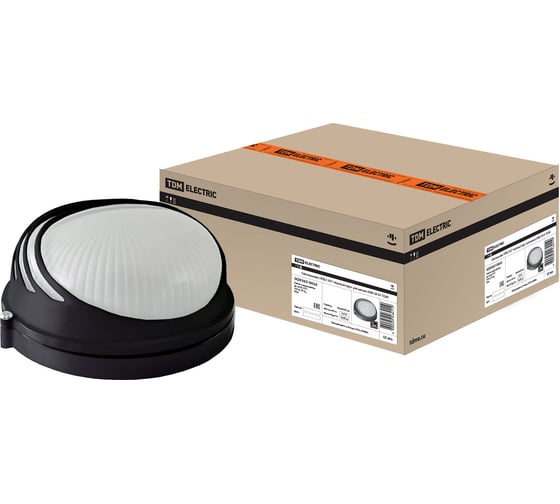 Изображение товара Светильник TDM ELECTRIC НПБ1307 черный, круг, ресничка, 60 Вт IP54 SQ0303-0052