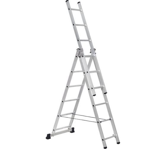 Изображение товара Алюминиевая трехсекционная лестница-стремянка SevenBerg 3x6 920306