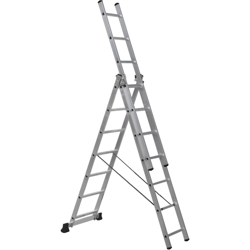 Алюминиевая трехсекционная лестница-стремянка SevenBerg, размер 197х44х15.1