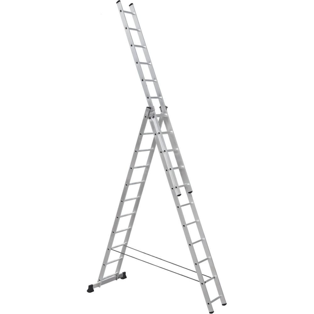 фото Алюминиевая трехсекционная лестница-стремянка sevenberg