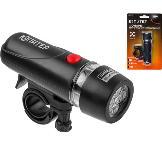 Изображение товара Велосипедный светодиодный фонарь ЮПИТЕР 5LED 4xAAА JP1046