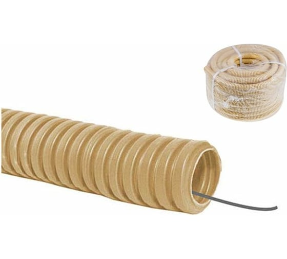 Изображение товара Гофрированная труба ЮПИТЕР ПВХ 16 с зондом 25 м сосна JP3111-01