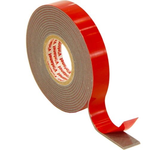 Изображение товара Двусторонняя клейкая монтажная термостойкая акриловая лента VINTANET VN1105, 12 мм х 2 м VN1105122