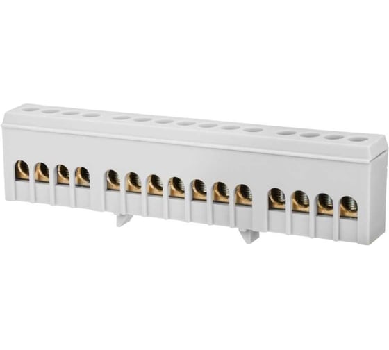 Изображение товара Шина TDM ELECTRIC L фаза, в сером изоляторе, на DIN-рейку, 6x9 мм, 15 групп SQ0801-0213