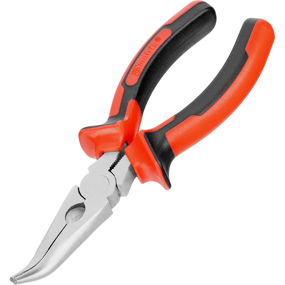 Изображение товара Длинногубцы MATRIX NICKEL 160 мм изогнутые никелированные, двухкомпонентные рукоятки