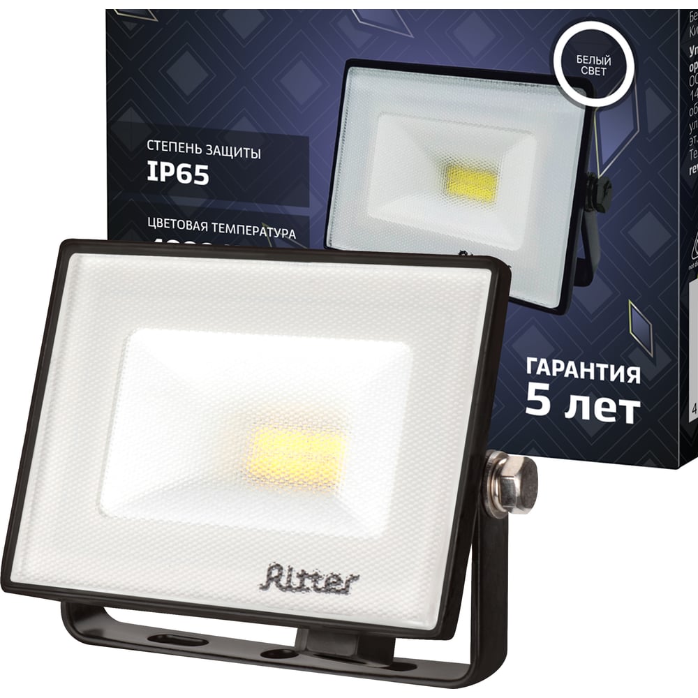 Изображение товара Светодиодный прожектор RITTER PROFI 10 Вт IP65 черный 4000K