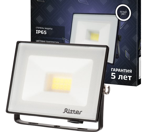 Изображение товара Светодиодный прожектор RITTER серия PROFI 230В 20 Вт 4000К 2000Лм IP65 черный 53415 4