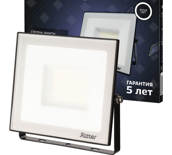 Изображение товара Светодиодный прожектор RITTER серия PROFI 230В 50 Вт 4000К 5000Лм IP65 черный 53417 8
