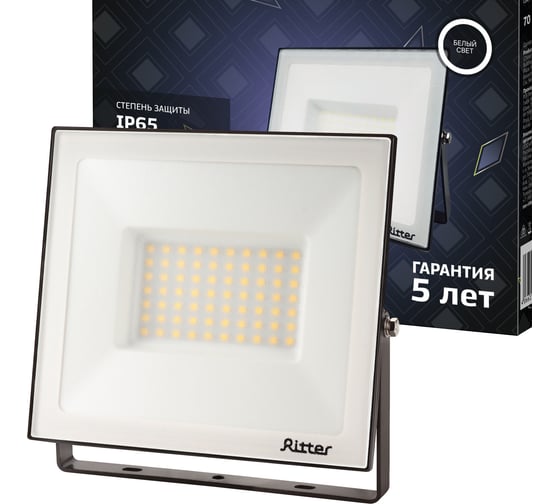 Изображение товара Светодиодный прожектор RITTER серия PROFI 230В 70 Вт 4000К 7000Лм IP65 черный 53418 5