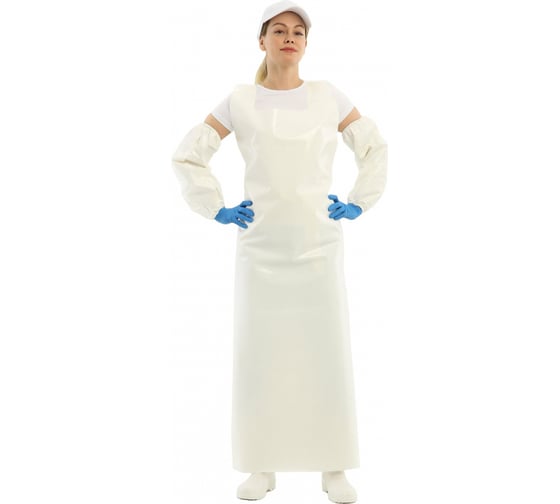 Изображение товара Многоразовый защитный фартук ООО Комус Ларисан полиуретановый, белый 1391698