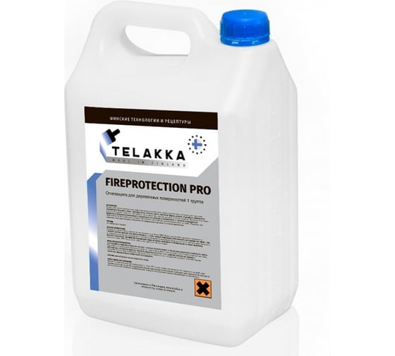 Изображение товара Огнезащита для деревянных поверхностей 1 группа Telakka FIREPROTECTION PRO 10 л 4631160697739