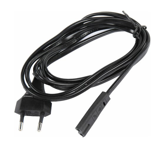 Изображение товара Универсальный кабель питания SONNEN для аудио и видеотехники C7 2 pin, 1,8 м, черный 513564