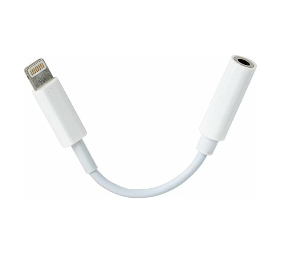 Изображение товара Переходник для наушников SONNEN с iPhone LIGHTNING на AUX MINI JACK 3.5 мм, 0,1 м, белый 513565