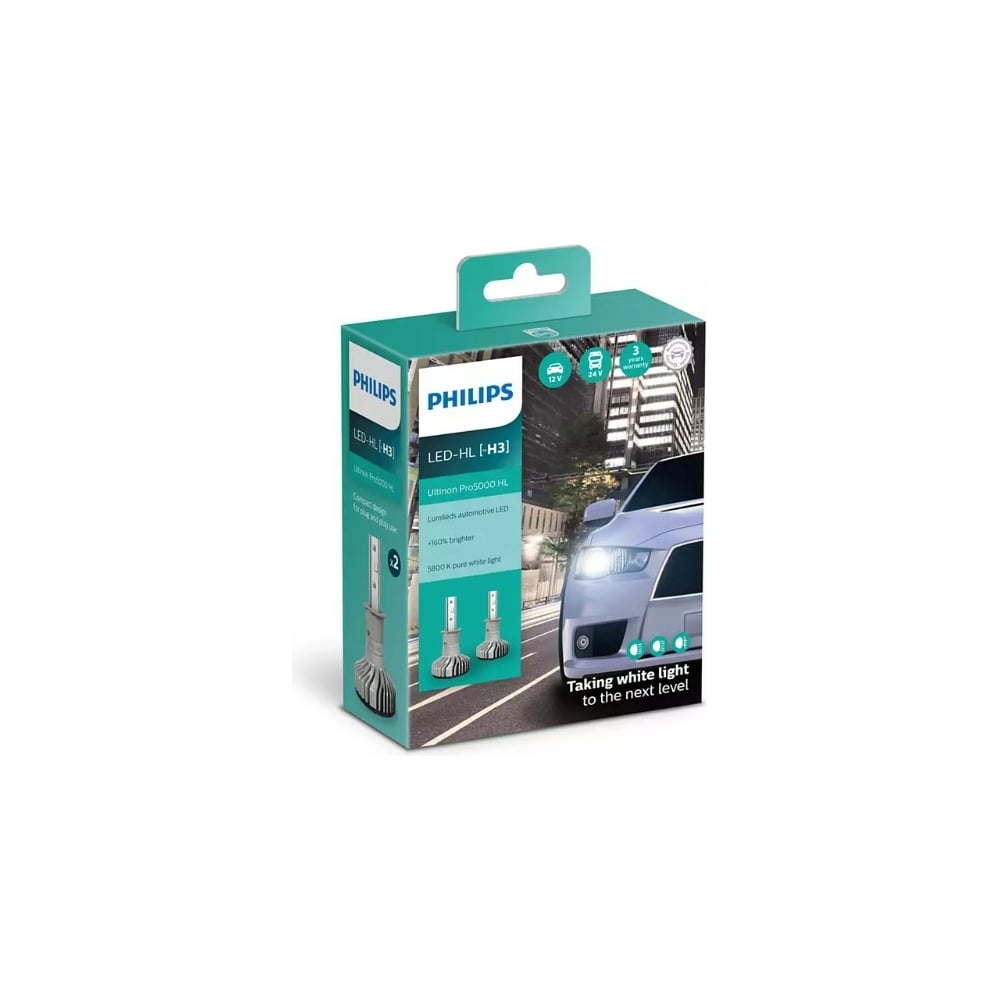 Изображение товара Автолампа PHILIPS H3 Ultinon Pro5000 LED 5800K 12V